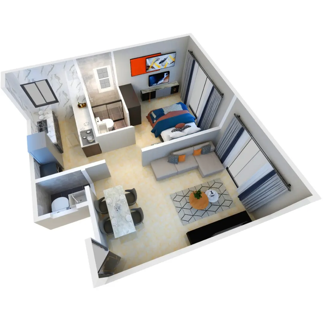 Alpinepeak Seasons 1bhk floor plan