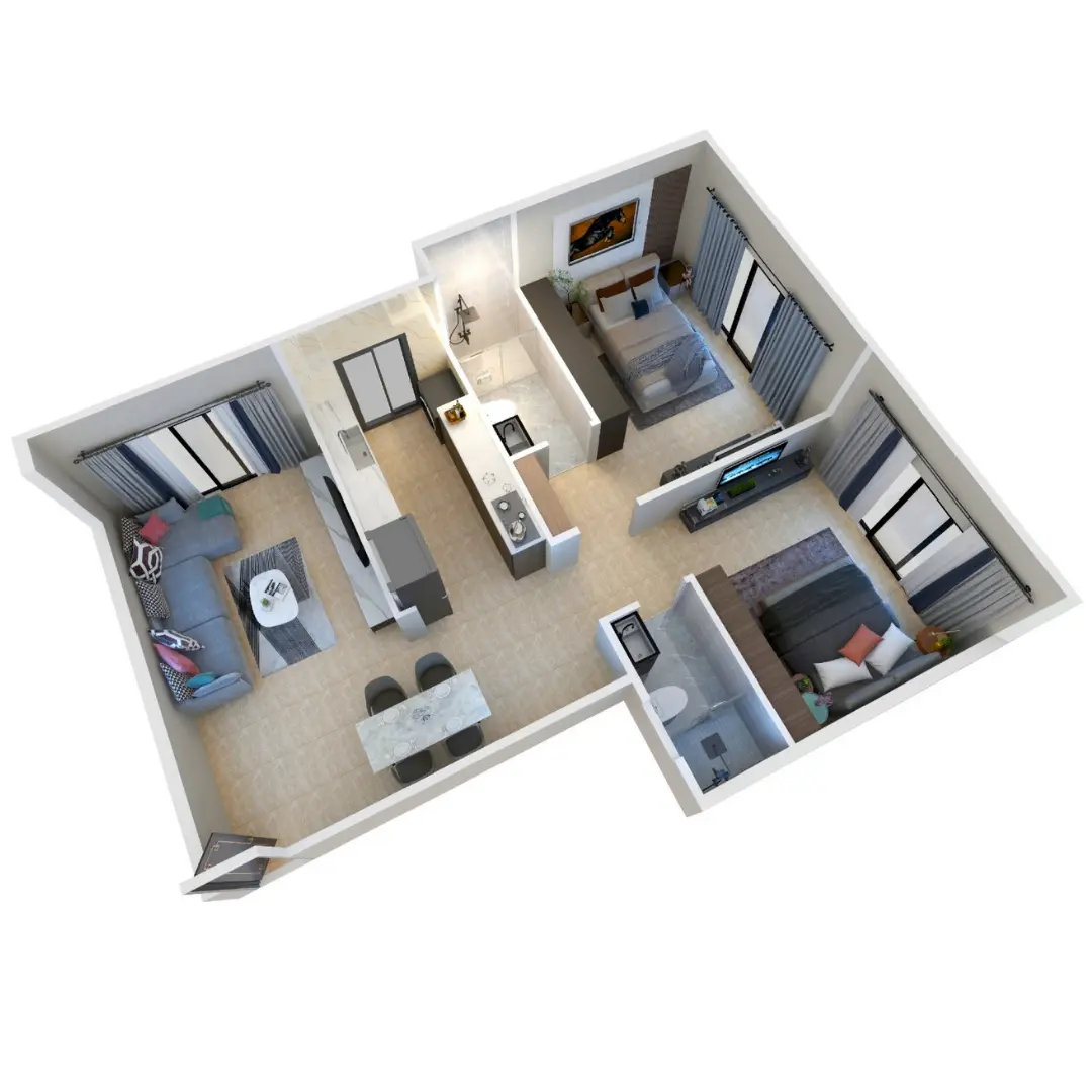 Alpinepeak Seasons 2 bhk floor plan